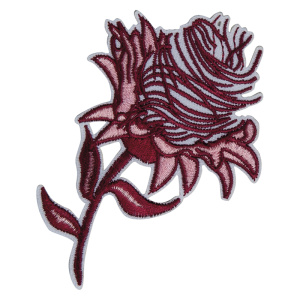 Термоаппликация "Цветок темно-красный крупный". Арт 39297