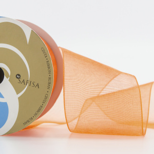 Лента органза SAFISA мини-рулон, 39 мм, 2 м, цвет 61, алый. Арт P00520-39мм-61          