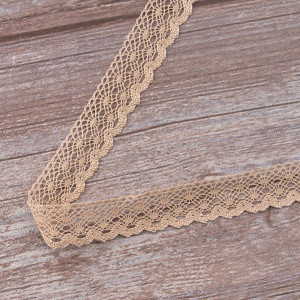 Мерсеризованное хлопковое кружево, 20 мм, цвет серо-бежевый. Арт 2019/27