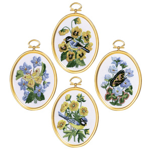 Набор для вышивания "Птицы и бабочки", 4 сюжета с рамками. Арт 004-0753