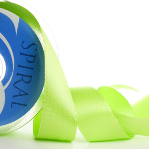 Лента атласная двусторонняя SAFISA, 6.5 мм, 25 м, цвет 73, желто-зеленый. Арт 110-6,5мм-73            