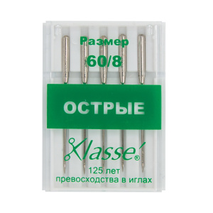 Иглы для бытовых швейных машин микротекс № 60. Арт A6135/60                