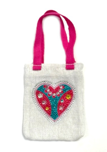 Сумка - шоппер мини "Сердце розовое". Арт 21066/сердце розовое