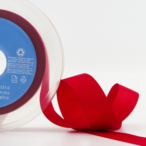 Лента репсовая SAFISA, 25 мм, 25 м, цвет 14 красный. Арт 350-25мм-14