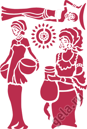 Трафарет "Этнические фигуры". Арт KSG218                  