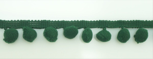 Тесьма с помпонами MATSA цвет темно-зеленый. Арт 96924/1025