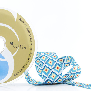 Тесьма ременная декоративная, 30 мм, цвет морской волны 10 м. Арт 35135-30мм-01