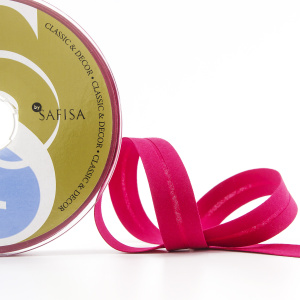 Косая бейка хлопок, 20 мм, 25 м, цвет 20, цвет розовый-темный. Арт 6600-20мм-20