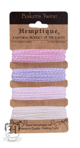 Шнур Bakers Twine  на блистере, 2 х 2 нити, 1мм, 4 цвета по 9 м. Арт BTC2FLA