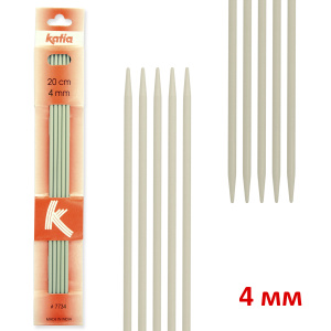 Спицы чулочные алюминиевые  KATIA, 20 см, 4 мм. Арт 7734