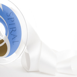 Лента атласная двусторонняя SAFISA, 50 мм, 25 м, цвет 02, белый. Арт 110-50мм-02             