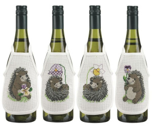 Набор для вышивания фартучков на бутылку "Ёжики". Арт 78-4833