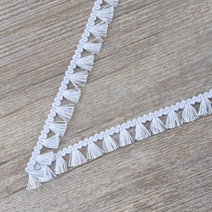 Тесьма декоративная, 16 мм, с бахромой, цвет светло-голубой. Арт 2204/19