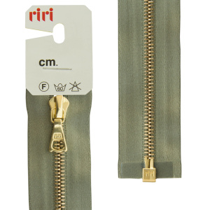 Молния металл, Gold, разъёмная 1 замок, на атласной тесьме, 4 мм, 70 см, цвет 5884, серо-зеленый. Арт 3000083/70/5884         