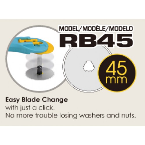 Дисковый нож, диаметр 45 мм, голубой. Арт RTY-2/C