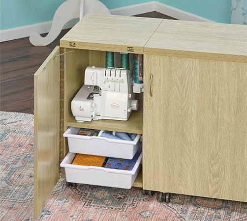 Стол раскладной для швейной машины с раскройным местом ECLIPSE, дуб. Арт TLM.E-O001                  