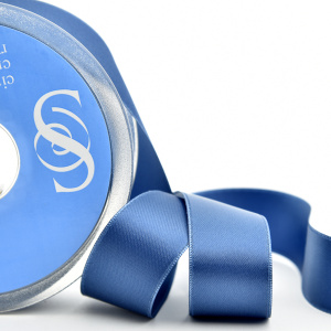 Лента атласная двусторонняя SAFISA, 15 мм, 25 м, цвет 95, серо-синий. Арт 110-15мм-95             