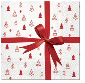 Салфетки трехслойные для декупажа, коллекция "Lunch"  PAW Decor Collection "Подарок (красный)". Арт SDL012303