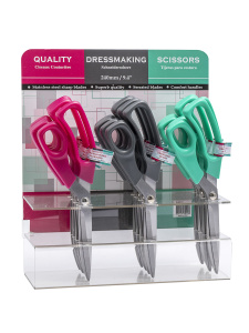 Ножницы портновские, 24 см,  12 шт. в картонном прикассовом стенде. Арт B4817