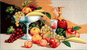 Канва жесткая с рисунком "Фруктовый натюрморт". Арт C.904                   