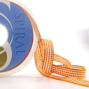 Лента с рисунком клетка SAFISA, 10 мм, 25 м, цвет 61, оранжевый. Арт 466-10мм-61             