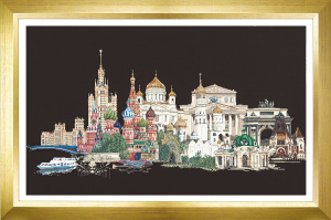 Набор для вышивания "Москва", канва аида (черная) 18 ct. Арт 510.05                  