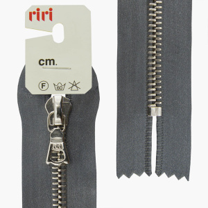 Молния металл, Ni, неразъёмная, на атласной тесьме, 6 мм, 18 см, цвет 2121, серый стальной. Арт 3651221/18/2121         