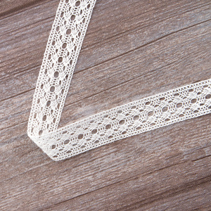 Мерсеризованное хлопковое кружево, 26 мм, белый. Арт 2131/01