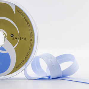 Косая бейка хлопок/полиэстер, 20 мм, 20 м, цвет 51, бледно-голубой. Арт 6470-20мм-51