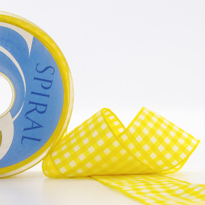 Лента с рисунком клетка SAFISA, 40 мм, 25 м, цвет 22, желтый. Арт 469-40мм-22             