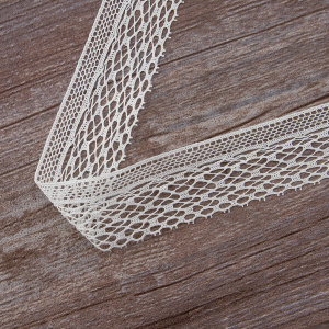 Мерсеризованное хлопковое кружево, 35 мм, цвет белый. Арт 2011/01