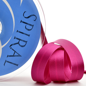 Косая бейка атласная 20 мм, 25 м, цвет 82, пурпурный. Арт 6260-20мм-82            