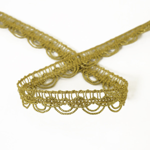 Тесьма PEGA декоративная, золотистый люрекс, 16 мм. Арт 881443316W7003          