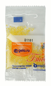 Бисер Preciosa №10, 5 г., цвет №01181 желтый золь-гель прозрачный. Арт G 01181