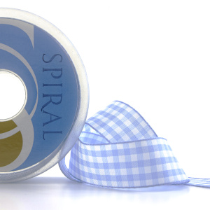 Лента с рисунком клетка SAFISA, 25 мм, 25 м, цвет 04, голубой. Арт 469-25мм-04             