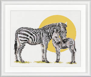 Набор для вышивания "Сафари Зебры", канва Aida 14 ct. Арт DSB006A