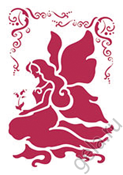 Трафарет "Сидящая фея". Арт KSG146                  