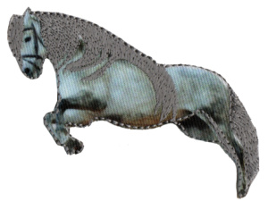 Термоаппликация HKM "Pony steigend weiá". Арт 33204/1SB