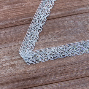 Мерсеризованное хлопковое кружево, 35 мм, цвет голубой. Арт 2222/19