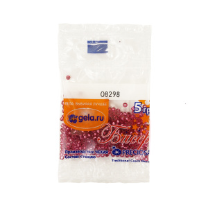 Бисер Preciosa №10, 5 г., цвет №08298 розово-красный с серебряным прокрасом. Арт G 08298