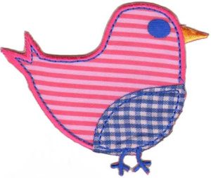 Термоаппликация HKM "Птичка в розовую полоску". Арт 32440/1SB