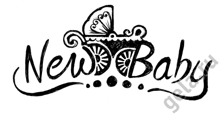 Деревянный штамп "Новорожденный" . Арт WTC010                  