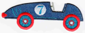 Термоаппликация HKM "Rennwagen Jeans rote Reifen". Арт 33357/1SB
