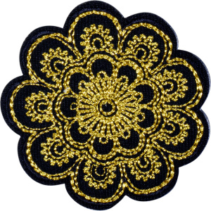 Термоаппликация "Цветок черно-золотой". Арт 43050