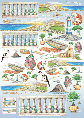 Карта для декупажа "На побережье". Арт DFG210                  