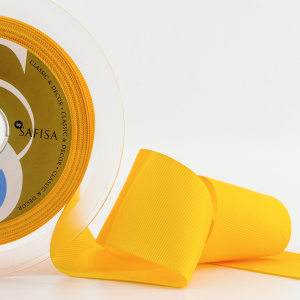 Лента репсовая SAFISA, 50 мм, 25 м, цвет 22 спелый манго. Арт 350-50мм-22