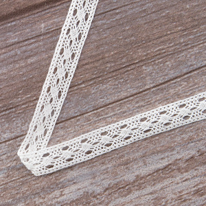 Мерсеризованное хлопковое кружево, 16 мм, белый. Арт 2130/01