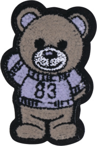 Термоаппликация "Мишка пушистый в сером свитере". Арт 43186