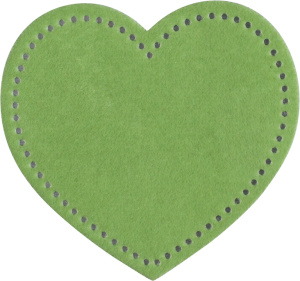 Термоаппликация "Сердце из замши зелёное". Арт 43157