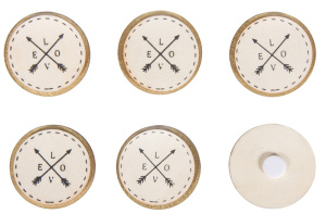 Набор декоративных самоклеющихся дисков  "Love". Арт 46195000